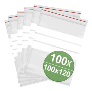 Återförslutningspåse med textetiketter (B x H) 100 x 120 mm transparent polyeten 100 st