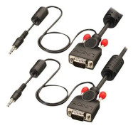 Lindy 37301, 5 m, VGA (D-Sub) + 3.5mm, VGA (D-Sub) + 3.5mm, Svart, Hane/Hane, 1 styck