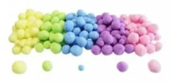 Parti med 200 pastellpumpar i polyester - 3 storlekar och 5 färger - Sodertex - L790020 TU-sortiment