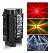 2st LED-scenljus, RGBW 8x3W Moving Head Twinkle Stage Light DMX512 Disco DJ Party Lights EU-kontakt 220~240V-SWT