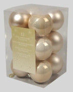 Julkulor - EMINZA - Set med 12 - Färg pärl - Plast - Diameter 6 cm