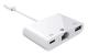 Adapter 3-i-1 Lightning till RJ45 Ethernet, USB, Lightning - Vit