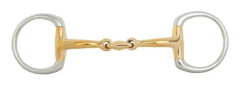 BR Equitation dubbelledat olivbett för hästar - silver/guld/silver - 11,5 cm