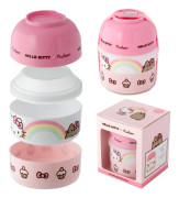 Hello Kitty & Pusheen Staplad Rund Bento Lunch Låda
