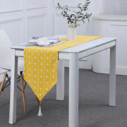 Linen Table Flag Tea Mat Cloth TV Cabinet Coffee Table Strip Cover Cloth, Size:160x33cm(Yellow)