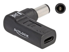 Delock - Strömadapter - 24 pin USB-C (hona) till likströmsuttag 7,4 x 5 mm (hane) - 19.5 V - 3 A - vinklad - svart