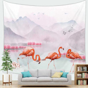 Tropisk grön flamingotapet