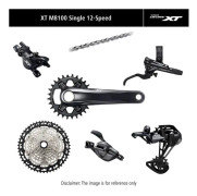 Shimano Deore XT M8120 komplett cykelgruppset 175 mm, 10-45T - silver/svart - 32T
