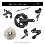 Shimano Ultegra DI2 R8100 komplett cykelgruppset 172 mm, 11-34T - svart/silver - 52x36T