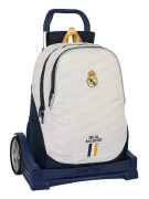 Skolväska med hjul Real Madrid C.F. Vit 32 x 16 x 44 cm
