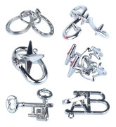 6 st / set Magic Lock zinklegering Hjärnutvecklande pussel Låsleksaker