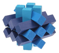 Intelligence Wooden Pull-Apart IQ Puzzle Magic Cube Toy(Blue)