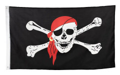 FUNIDELIA Piratflagga för dam och herr - Storlek: 0 - Svart