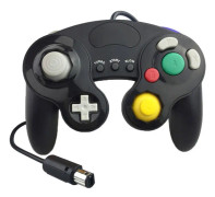 Three-point Decorative Strip Wired Game Handle Controller for Nintendo NGC(Black)