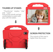 For iPad mini 6 EVA Material Children Flat Anti Falling Cover Protective Shell with Thumb Bracket(Red)
