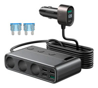 Joyroom 9i1 Laptopladdare till bilen 154W - 5x USB, 1x USB-C, 3xCigguttag
