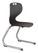 Rio Junior Chair, vit sits med aluminiumgrå C-ram