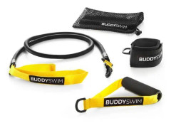 Resistanselastisk med utbytbart blad och handtag BuddySwim Ulimate dryland Li-rep - gul/svart - Ljus