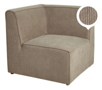 Hörnsektion Beige Taupe Manchester 1-sits Jumbo Cord Soffa Modul Modern Enkelsits