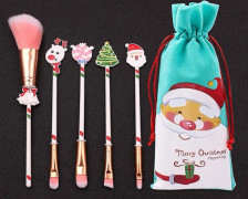 Christmas Makeup Brush Gift Elk Beginner Set Beauty Tool Set, Specification:Five Long Style-Single Side