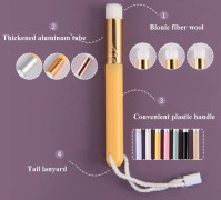 6 PCS Soft Hair Nasal Washing Brush To Remove Blackheads And Deep Cleansing Nose Pore Shrinkage Cleaning Brush( Flower Head Gold)