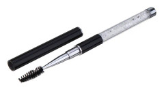 Plastic Pole Eyelash Brush Rhinestone Pole With Pen Sleeve Spiral Eyelash Brush(Black)