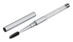 Plastic Pole Eyelash Brush Rhinestone Pole With Pen Sleeve Spiral Eyelash Brush(Silver)
