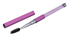 Plastic Pole Eyelash Brush Rhinestone Pole With Pen Sleeve Spiral Eyelash Brush(Purple)