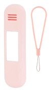 Travel Makeup Brush Holder Silicone Cosmetic Brush Organizer Bag Storage Box With Lanyard(Pink)