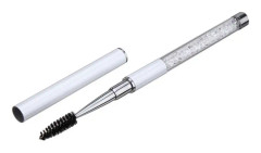 Plastic Pole Eyelash Brush Rhinestone Pole With Pen Sleeve Spiral Eyelash Brush(White)