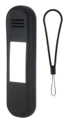 Travel Makeup Brush Holder Silicone Cosmetic Brush Organizer Bag Storage Box With Lanyard(Black)