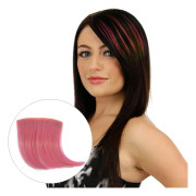 5 PCS Color Gradient Invisible Seamless Hair Extension Wig Piece Straight Hair Piece Color Bangs Hair Piece(Dark Pink)