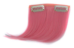 Color Gradient Invisible Seamless Hair Extension Wig Piece Straight Hair Piece Color Bangs Hair Piece(Dark Pink)