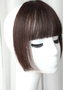 Women Fake Fringe Clip In Bangs Hair Extensions with High Temperature Synthetic Fiber(Dark Brown)