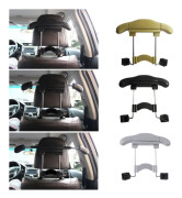 Car Faux Leather Retractable Coat Hanger (Black)