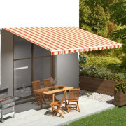 vidaXL Ersättningstyg för markis gul och orange 5x3,5 m - 8720287511137