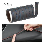 0.5m Car Center Console Interior Modification Leather Gap Strip(Black Blue)