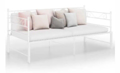 vidaXL Utdragbar Bäddsoffa Stomme Vit Metall 90x200 cm - 8720287546054