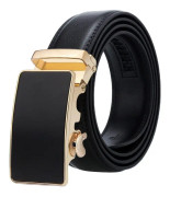 Dandali Casual Men Automatic Buckle Belt Business Soft Leather Pants Band, Length (cm): 110cm(ZD-33)