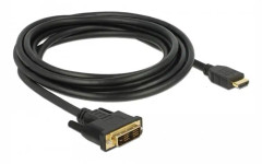 Delock - Adapterkabel - enkel länk - HDMI hane till DVI-D hane - 3 m - trippelskärmad - svart - tumskruvar