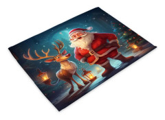 Julmattor i bomull och linne 4-pack