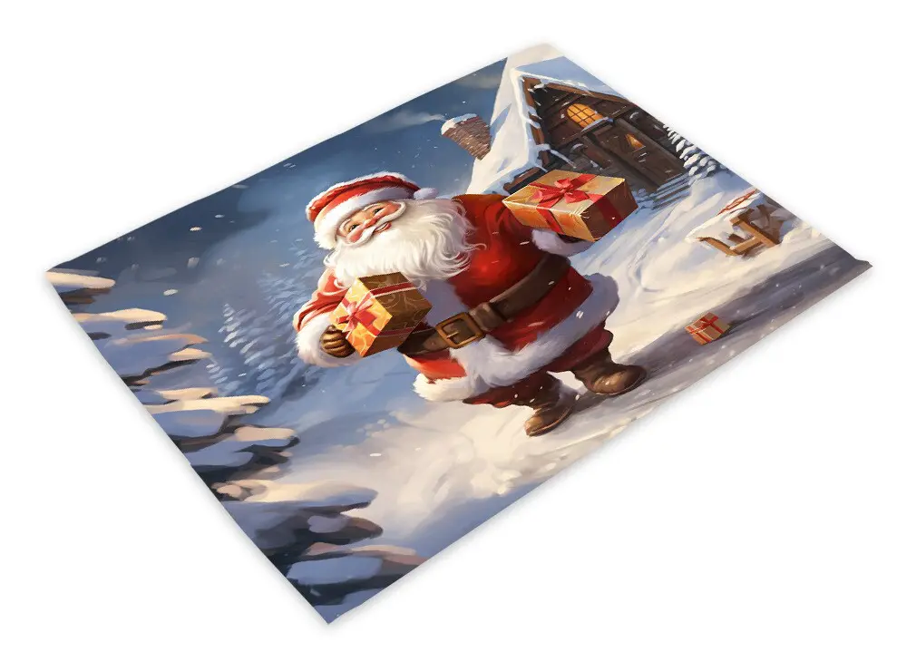 Julmattor i bomull och linne 4-pack