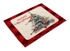 Julmattor i bomull och linne 4-pack