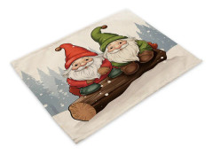 Julbordsunderlägg i bomull och linne 4-pack