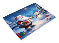 Julmattor i bomull och linne 4-pack