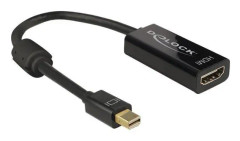 Delock 4K Passive - Videokort - Mini DisplayPort hane till HDMI hona - 20 cm - svart - stöd för 4K