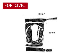 8 in 1 Car Carbon Fiber Automatic Gear Panel Set Decorative Sticker for Honda Civic 8th Generation 2006-2011, Right Drive