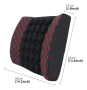 Four Season Chemical Fiber Wrapping Lumbar Seat Relaxation Waist Support Cushion for Car Office Family (Red)