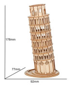 Trämodell - Tornet i Pisa - 137 delar - Vuxen - Att montera själv - Beige och brun