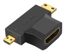 Adapter HDMI hona till Mini-HDMI hane & Micro-HDMI hane